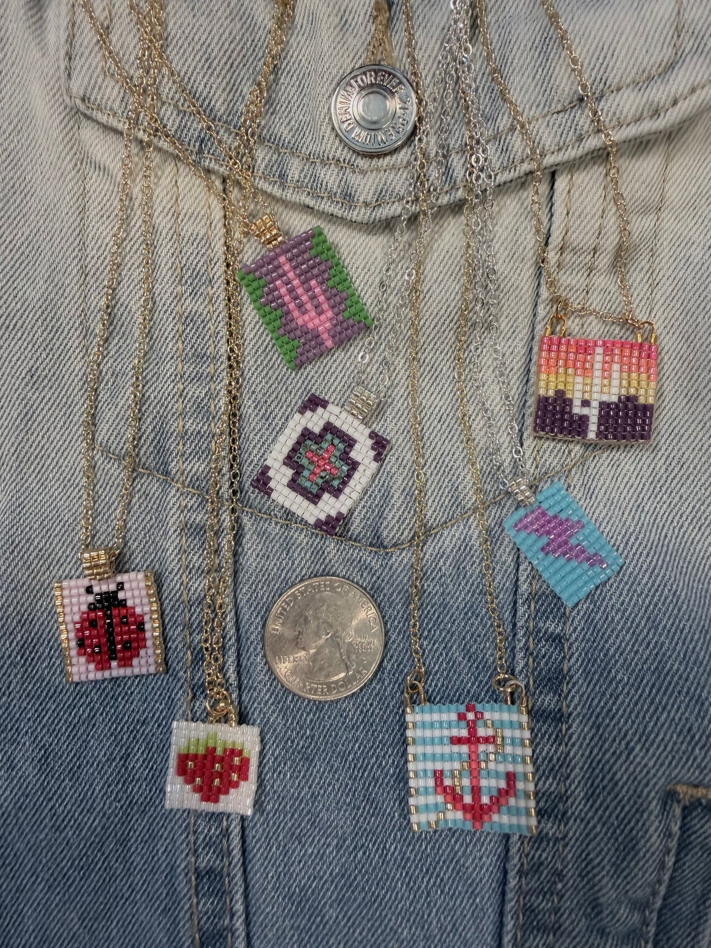 Strawberry charm necklace