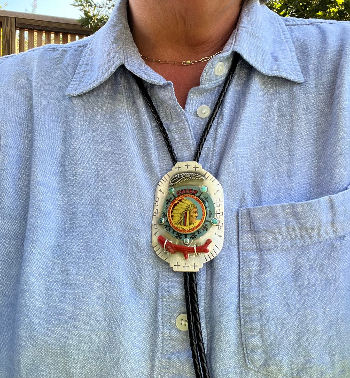 Chief Sitting Bull bolo tie