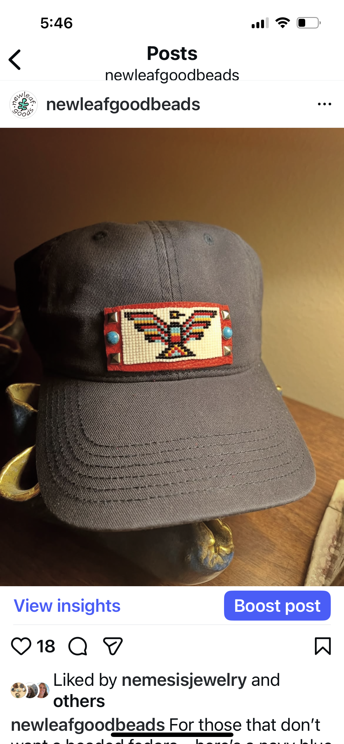 Hand Beaded Thunderbird Hat