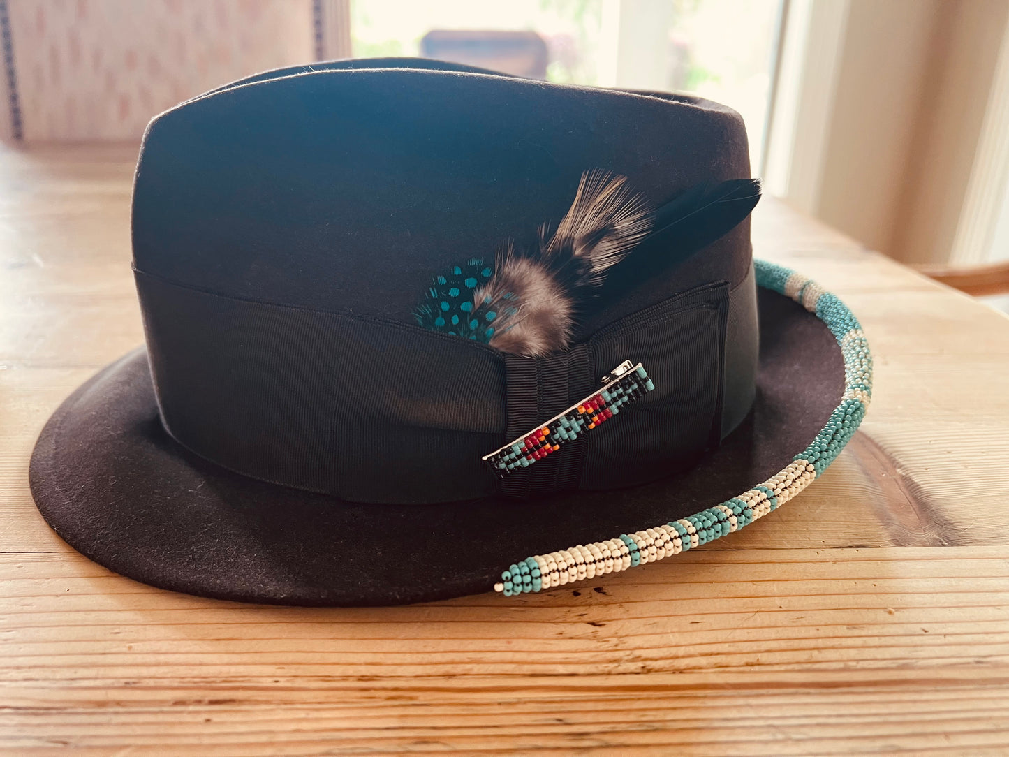 Vintage beaded fedora
