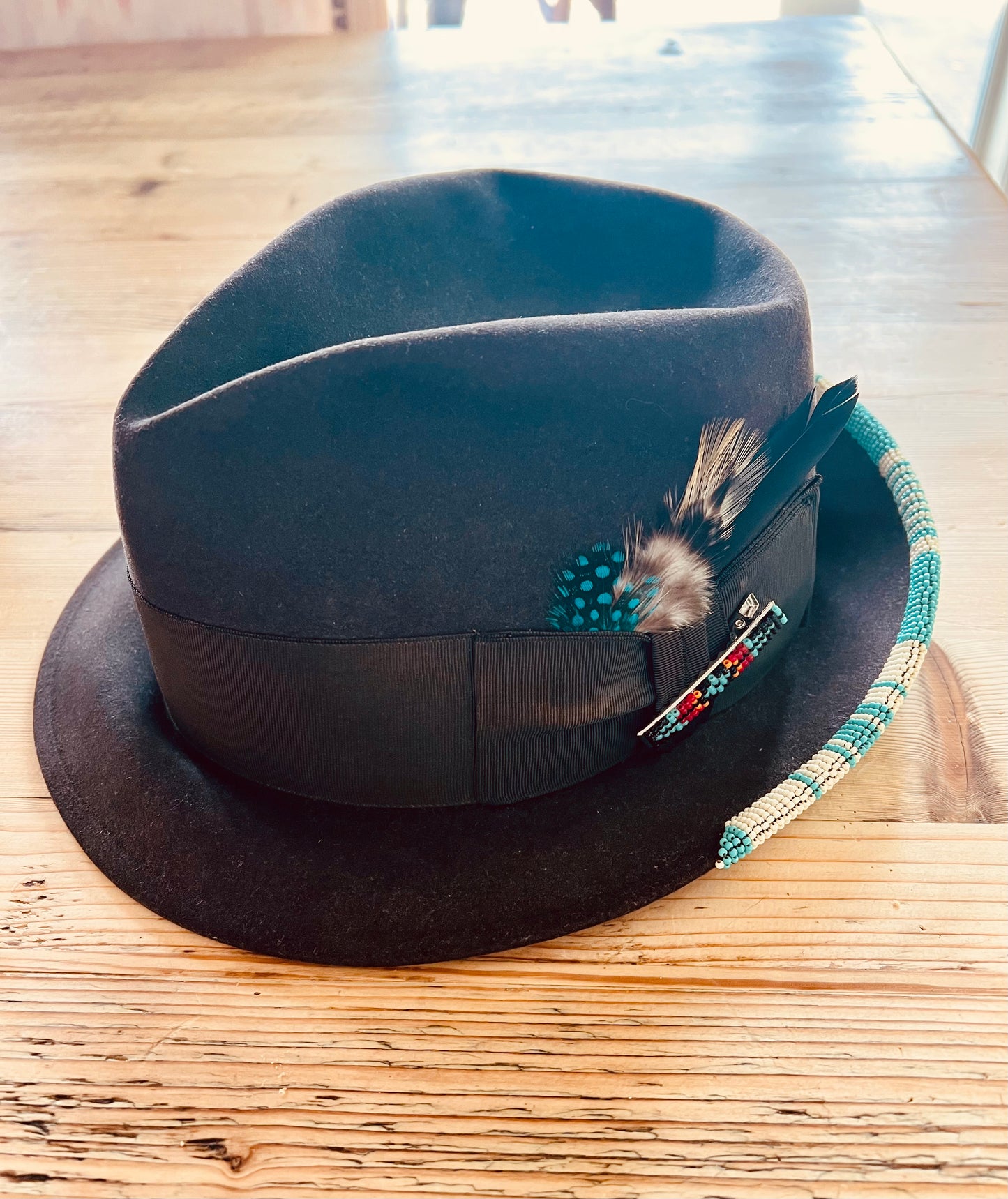 Vintage beaded fedora