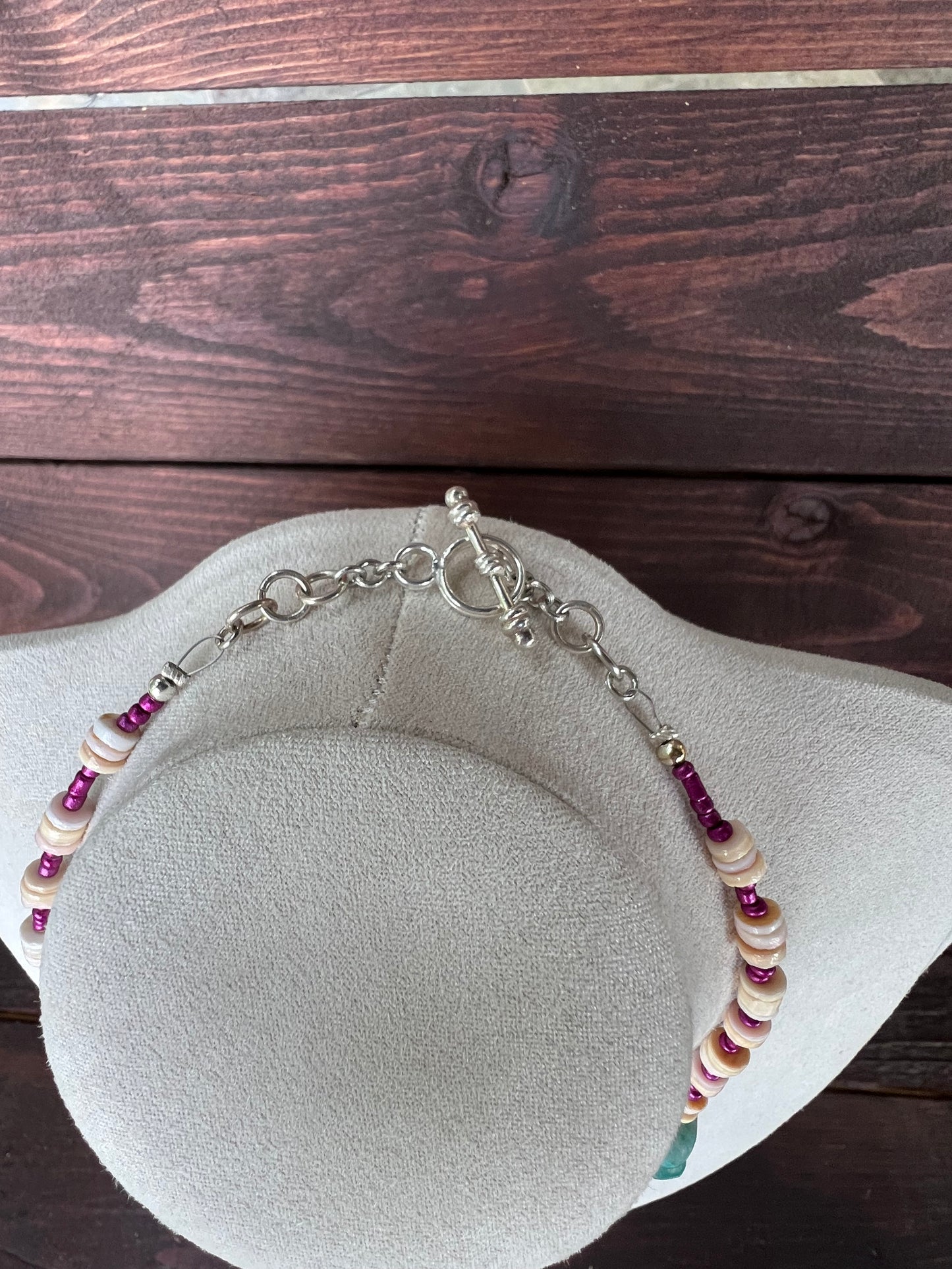 Moonstone and shell necklace