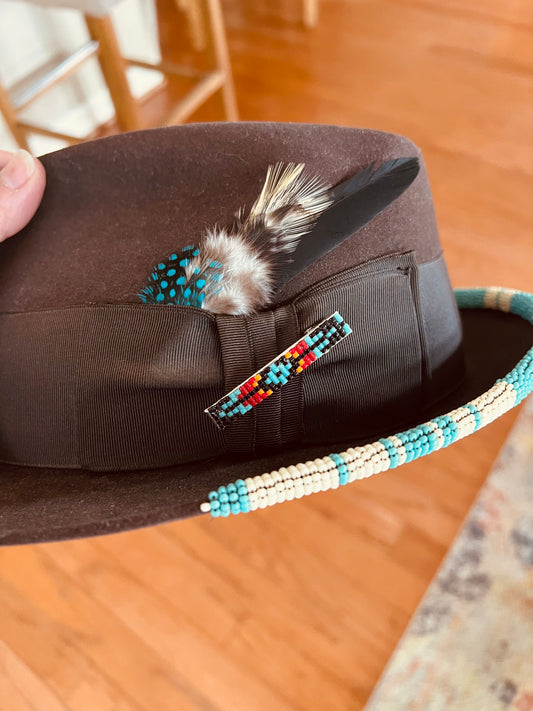 Vintage beaded fedora