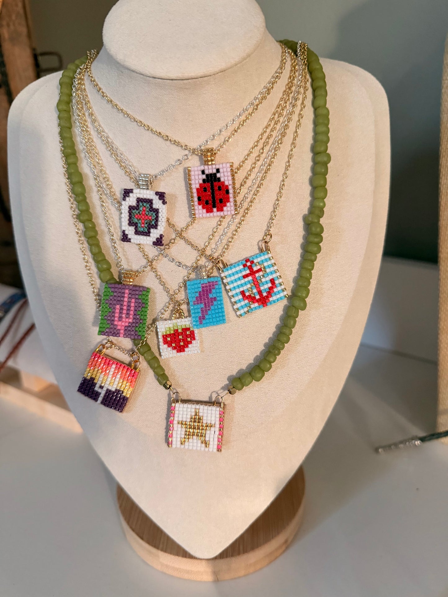 Sunset Saguaro charm necklace