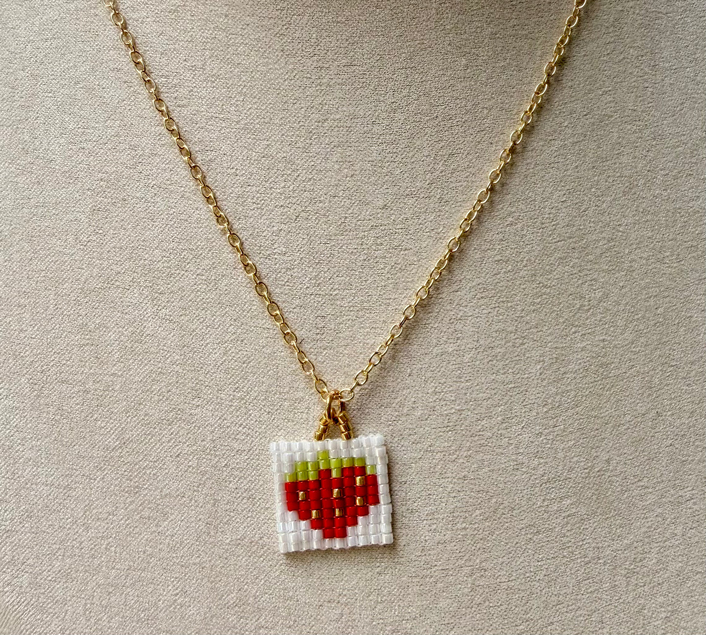Strawberry charm necklace