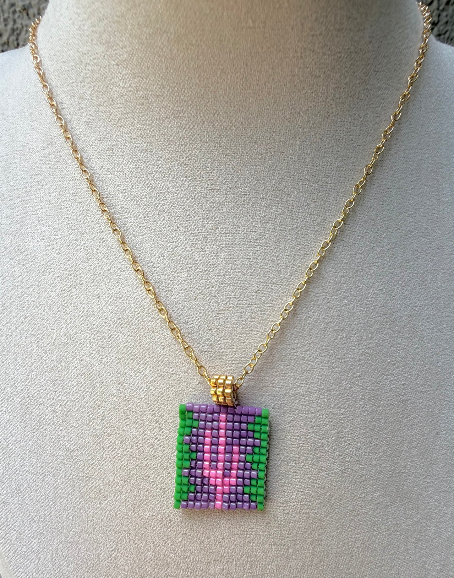 Pink Saguaro charm necklace