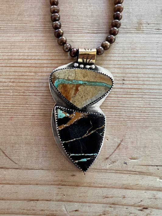 Ribbon Royson and Black Jack pendant