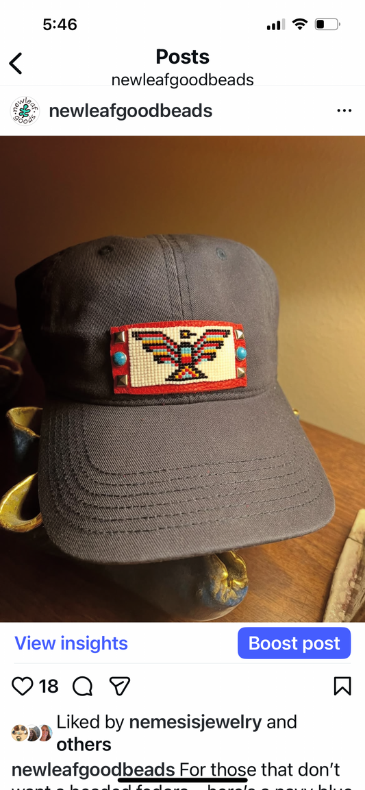 Hand Beaded Thunderbird Hat