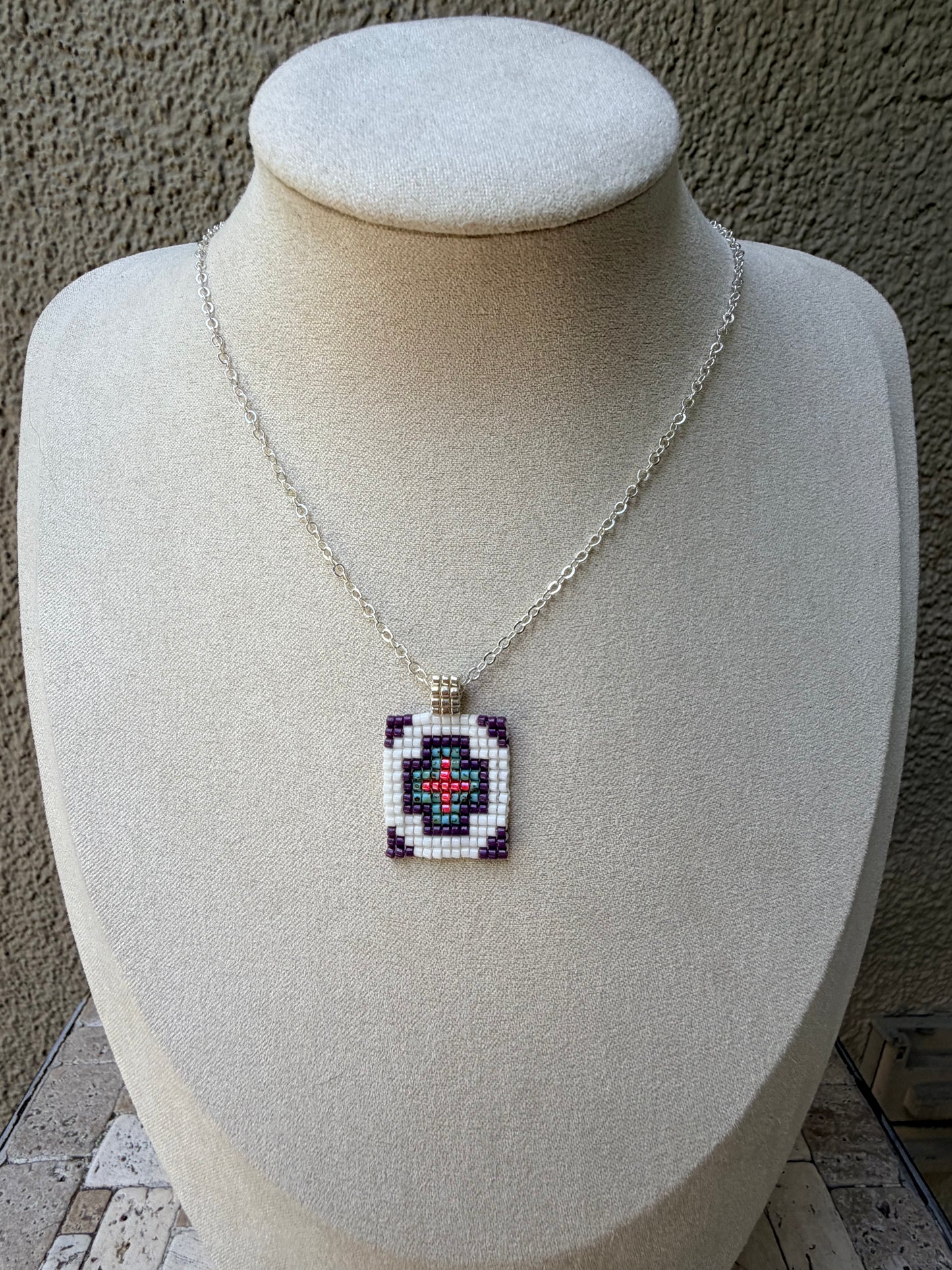 Southwestern cross charm necklace